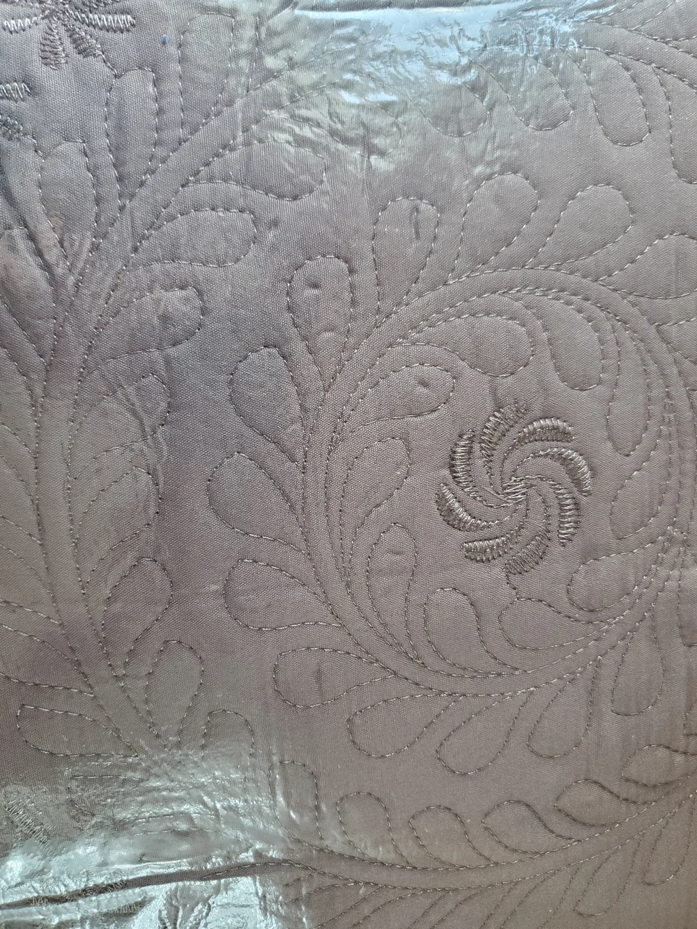 Embroidered Quilt Set - Taupe King Size New In Packaging